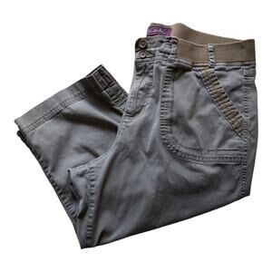 Gloria Vanderbilt Angelina Ribbed Olive Green Bermuda Shorts 12 Preowned